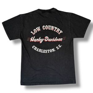 Vintage Y2K Harley-Davidson Pocket T-Shirt Medium Charleston SC Low Country Blac